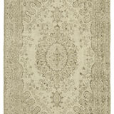 Tapis beige oriental unique en son genre fait à la main 170 cm x 293 cm