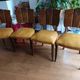 set of 4 vintage Art Deco chairs with carved wood and grape cluster design