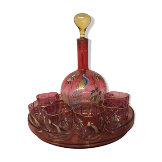 19th century glass liquor service