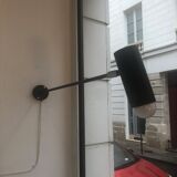 Vintage black metal wall lamp 1950s