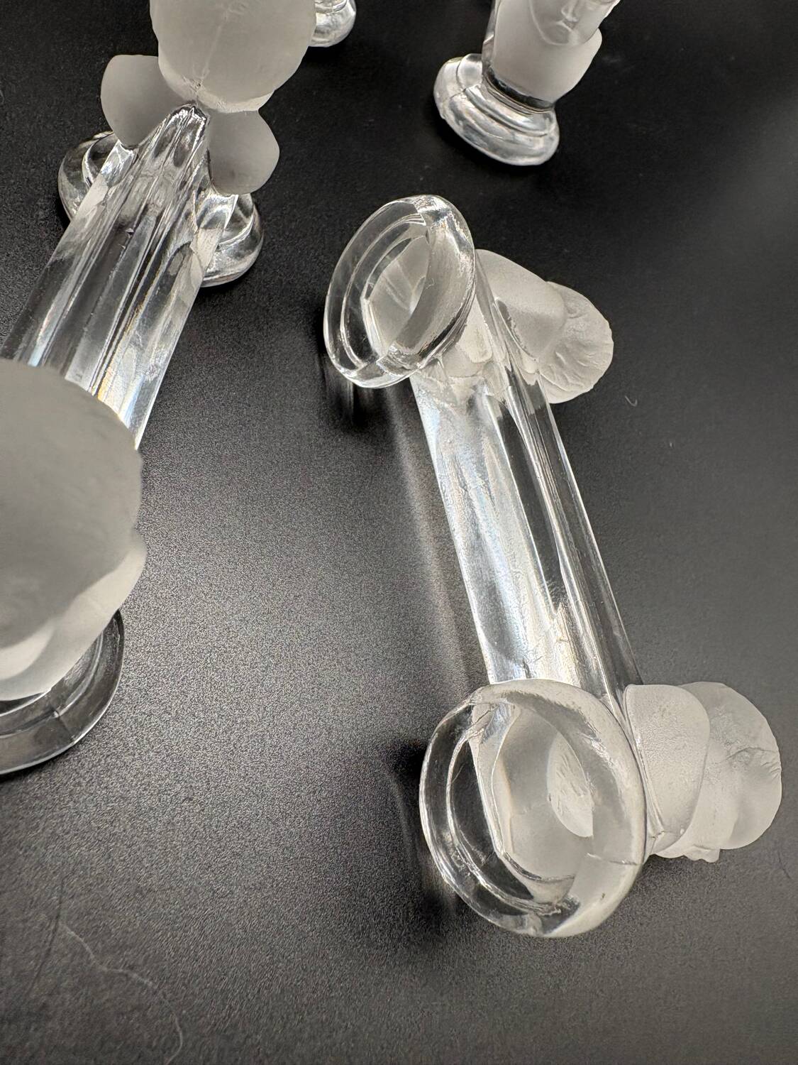 12 Baccarat crystal knife holders, Houdon model, 19th century.