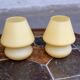 Pair of vintage yellow glass mushroom lamps SCE France