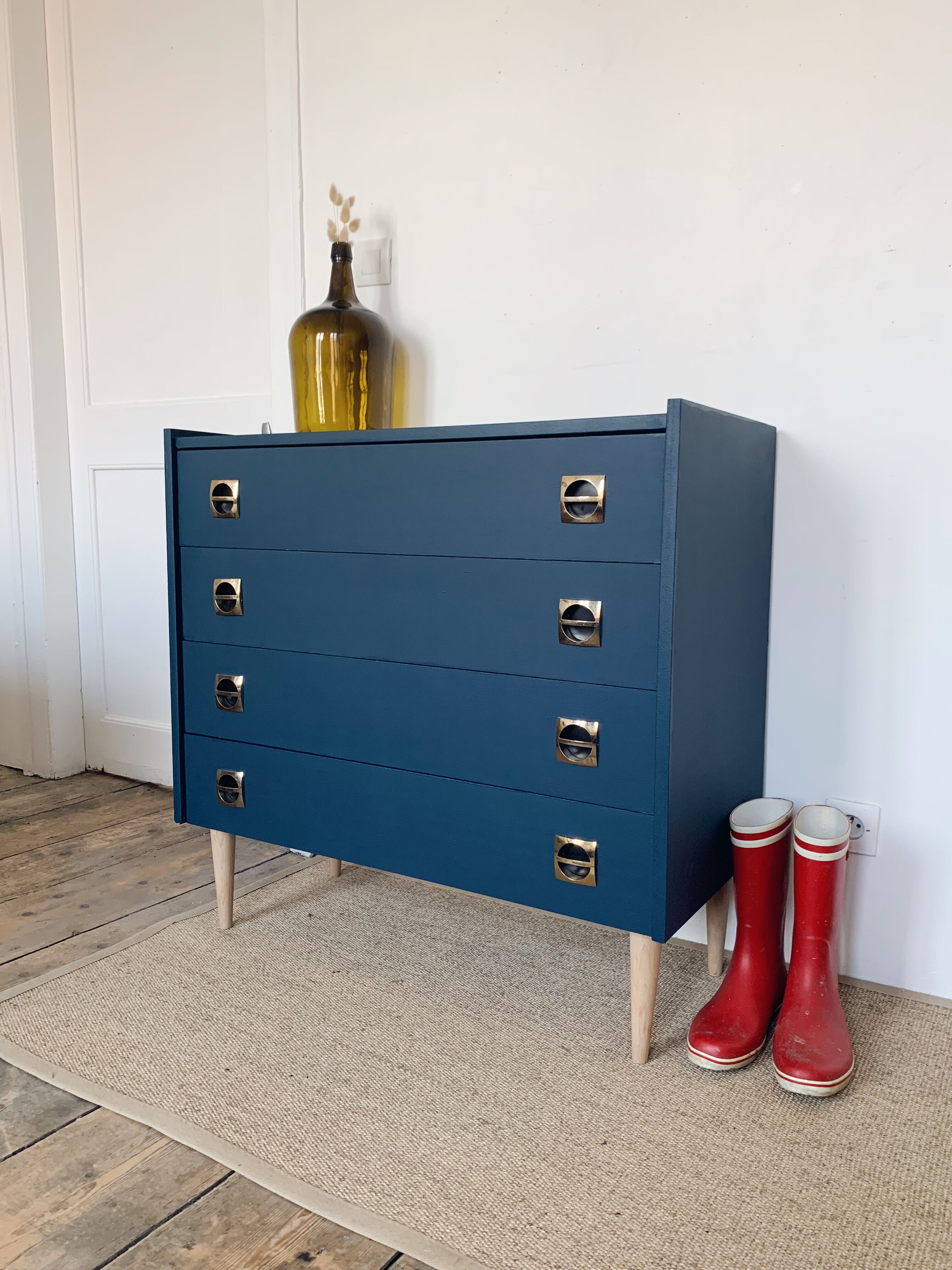 Dresser midnight blue compass feet