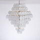Huge Vintage Italian Chandelier with White Murano Glass Discs
