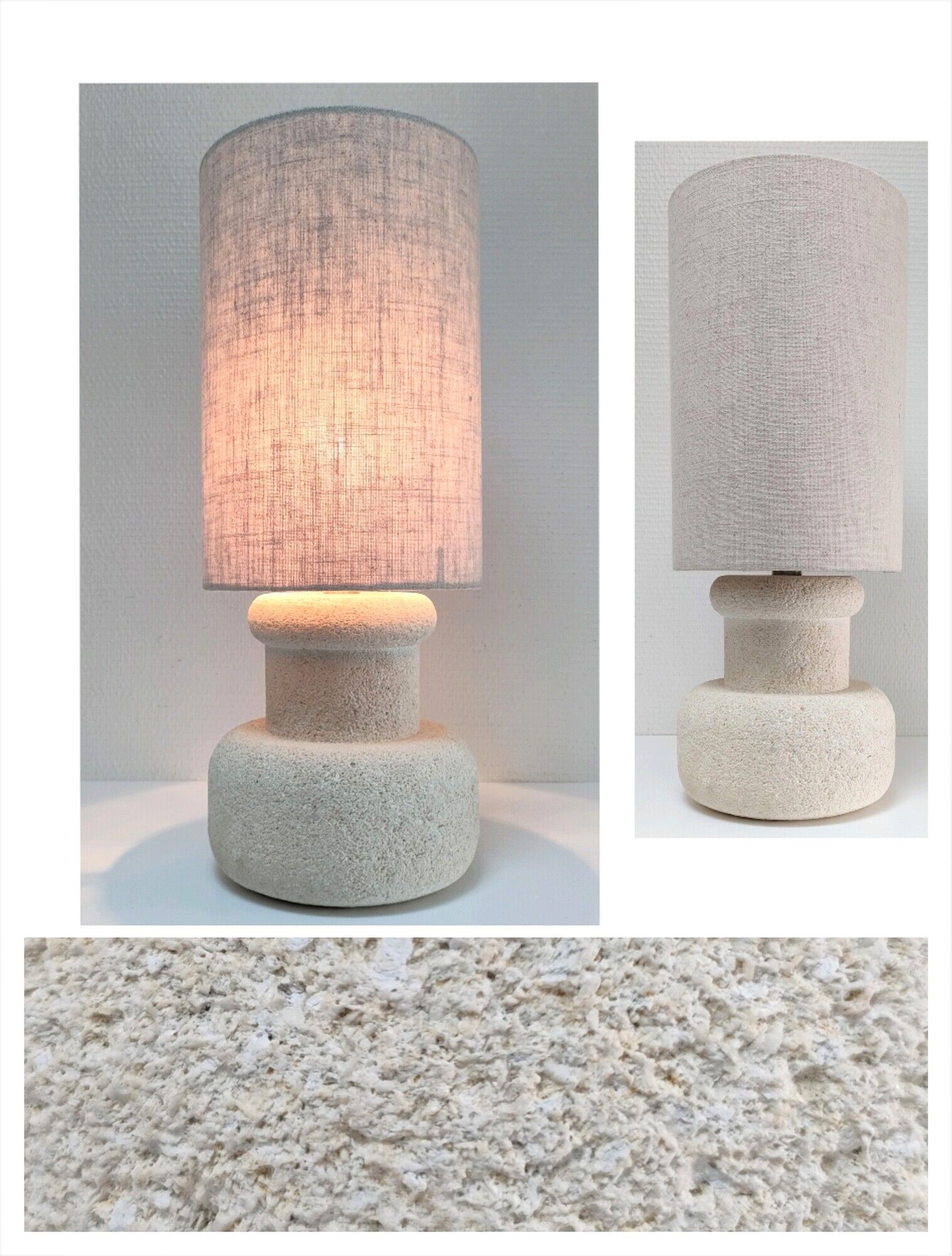Sculptural lamp foot in natural stone design 70s