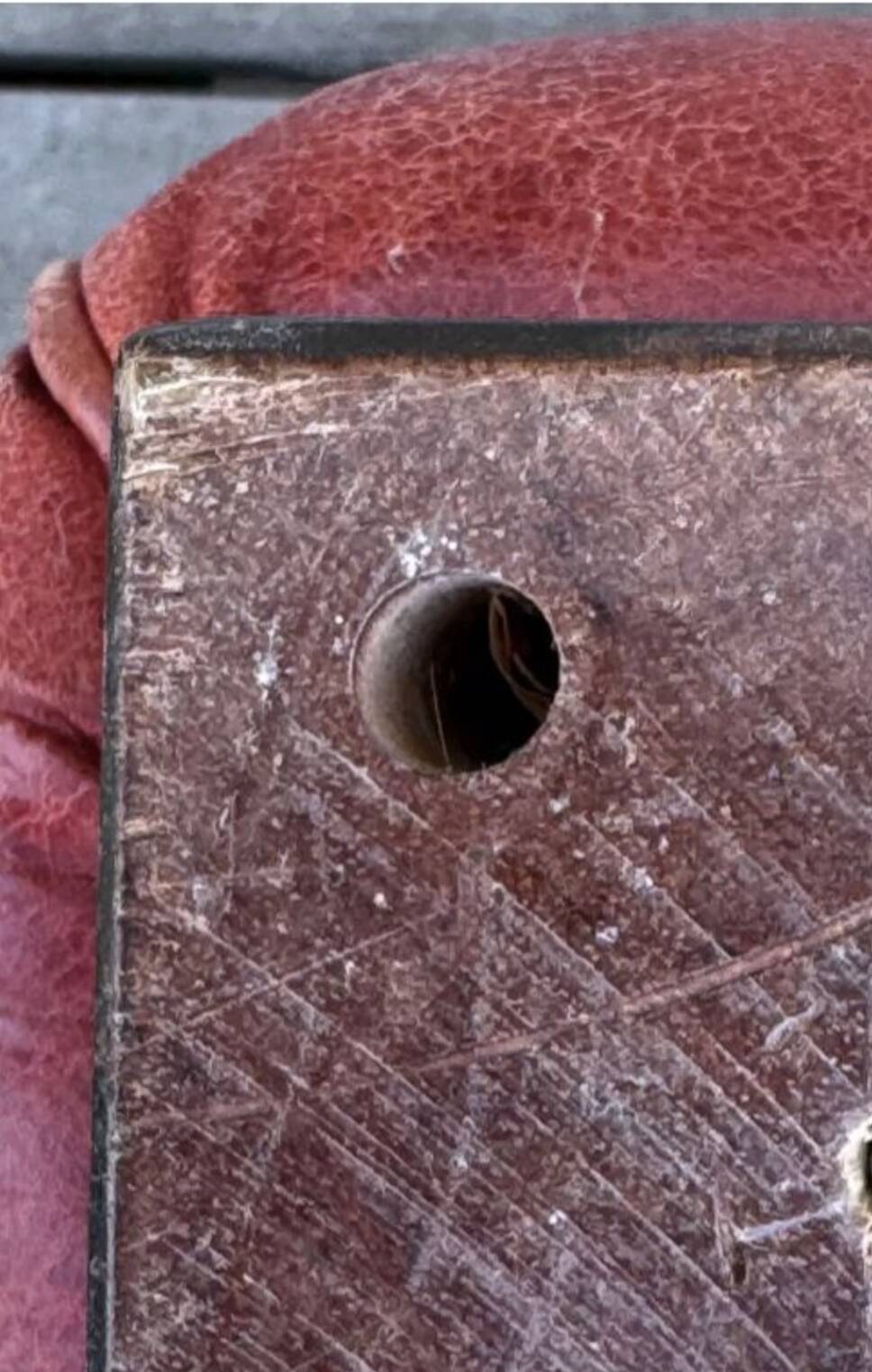 Set of sofas, red leather, 1980s reissue