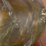 Art Nouveau vase in solid pewter with bronze patina by Louis Chalon 1910.