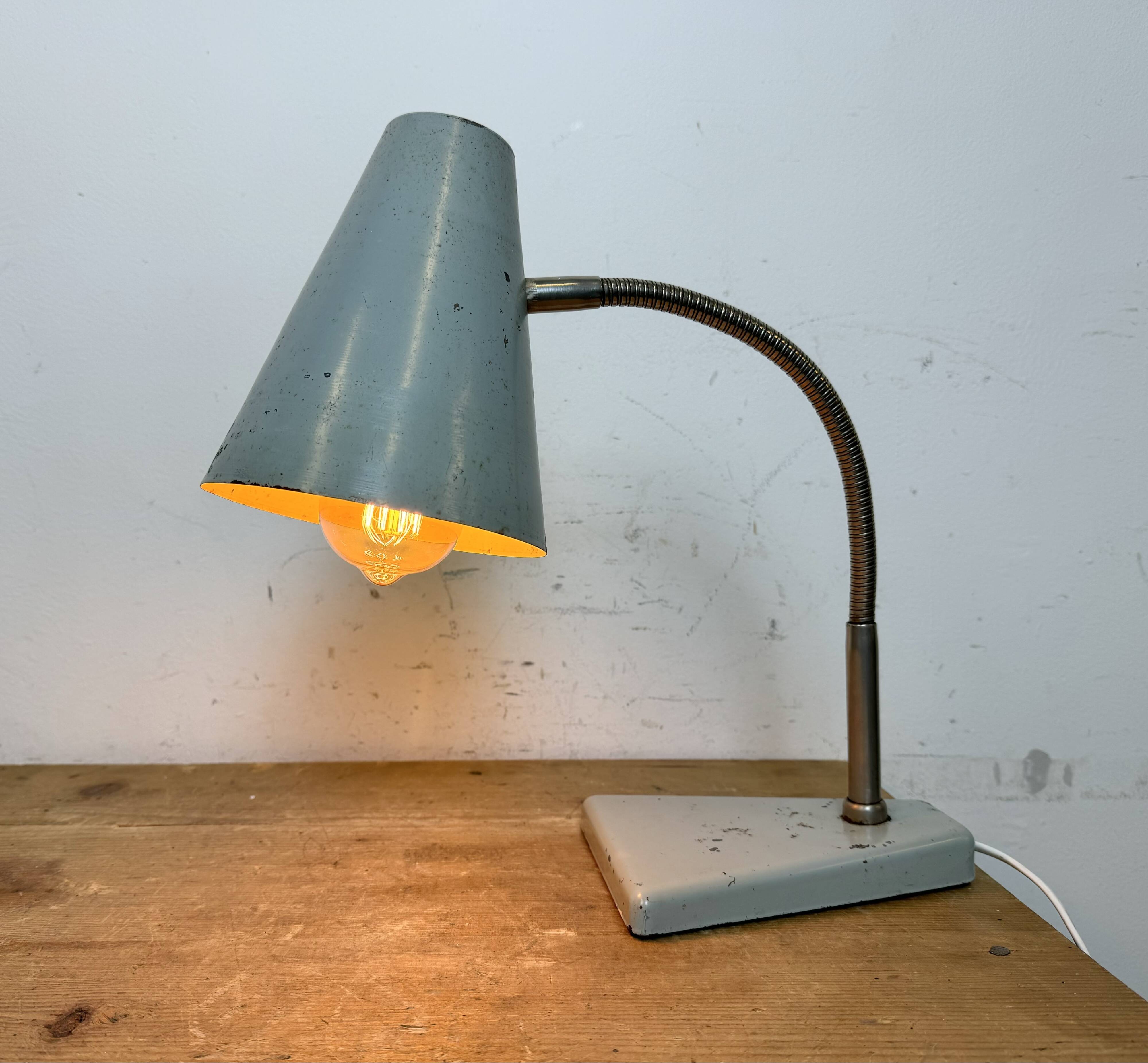 Grey Industrial Gooseneck Table Lamp from Zaos, 1960s
