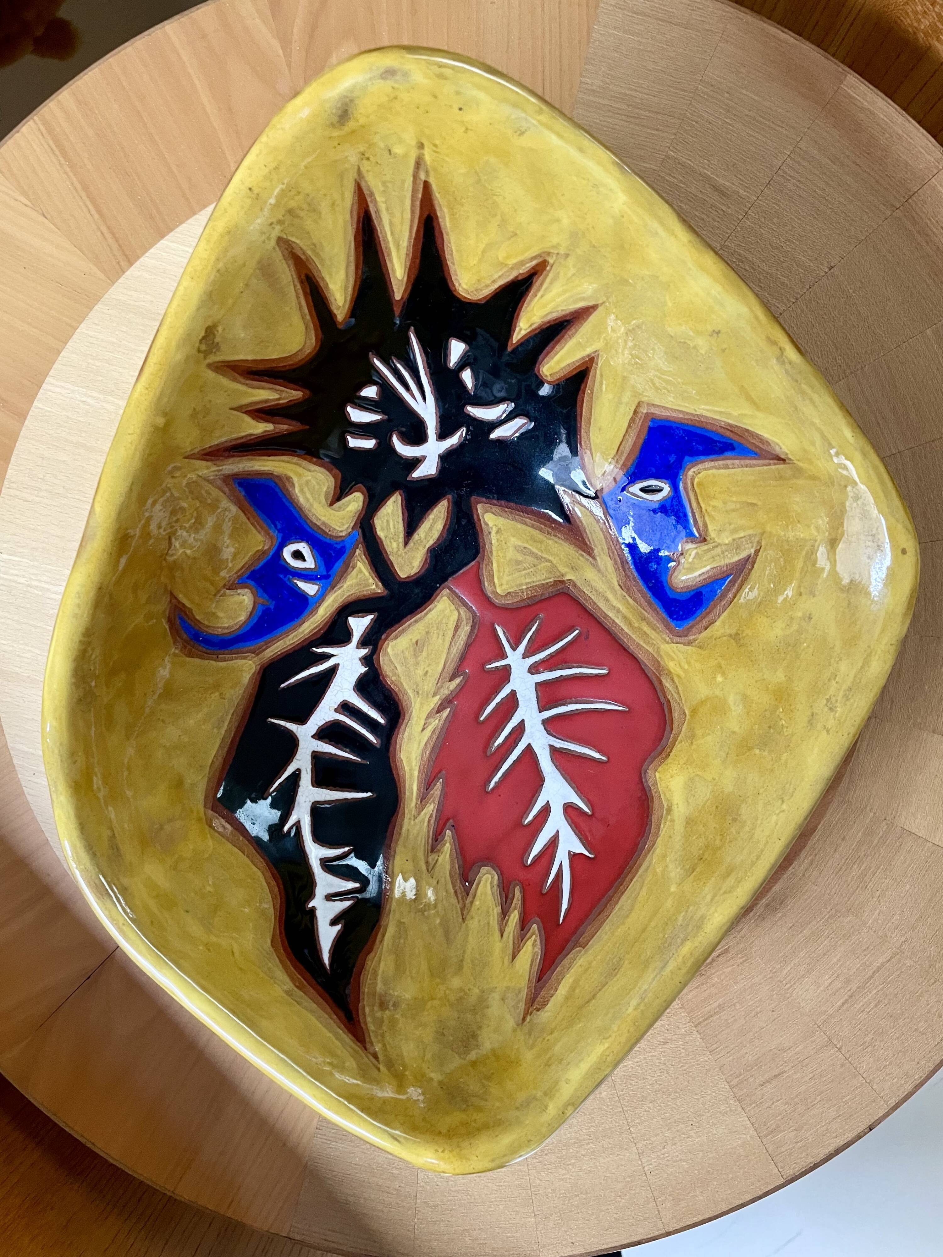 Large ceramic bowl by Jean Lurçat