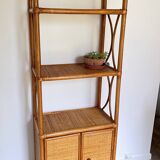 VINTAGE Bamboo Wicker Shelf