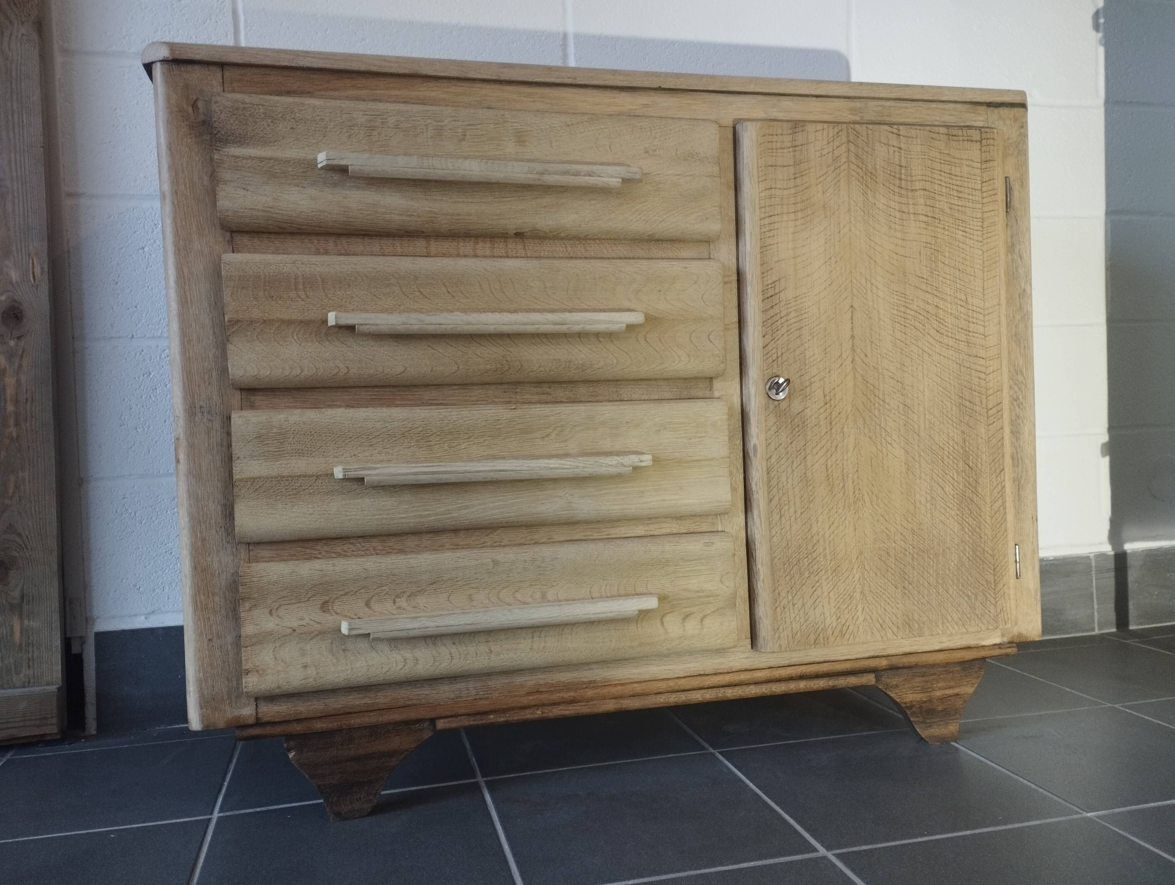 Art Deco chest of drawers blond oak
