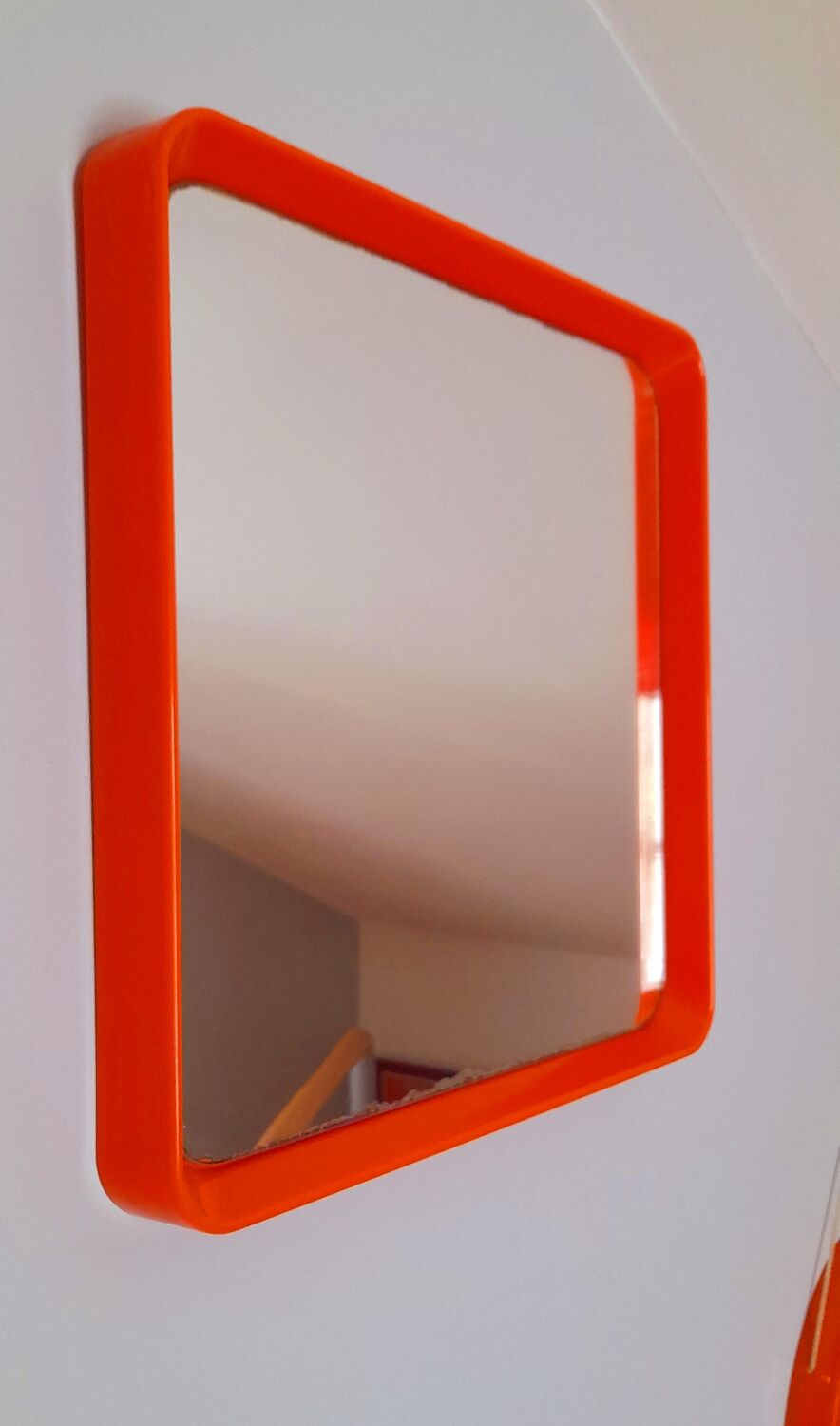 70s pop orange square mirror