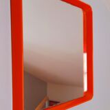 70s pop orange square mirror