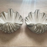 Duo of Art Deco plaster shell sconces