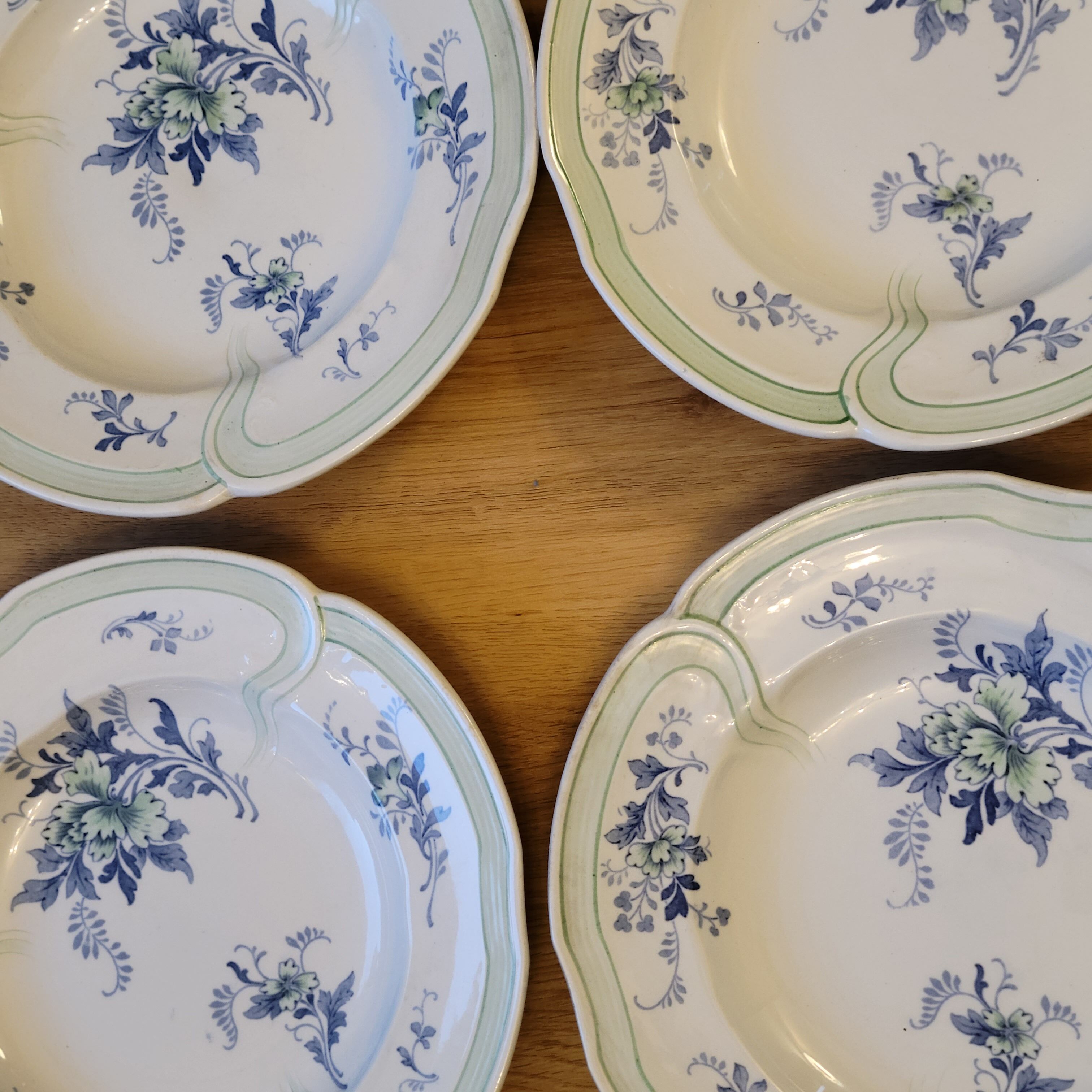 9 old K&G Lunéville hollow plates Regency model