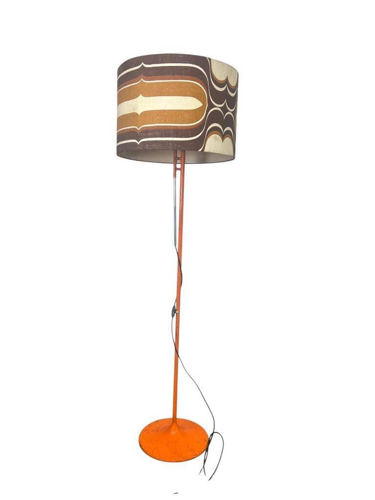 Vintage 70s floor lamp with orange trumpet base