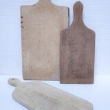 Three vintage solid wood cutting boards