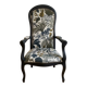Vintage Napoleon style armchair in plant fabric