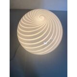 Contemporary murano spiral white murano glass table lamp