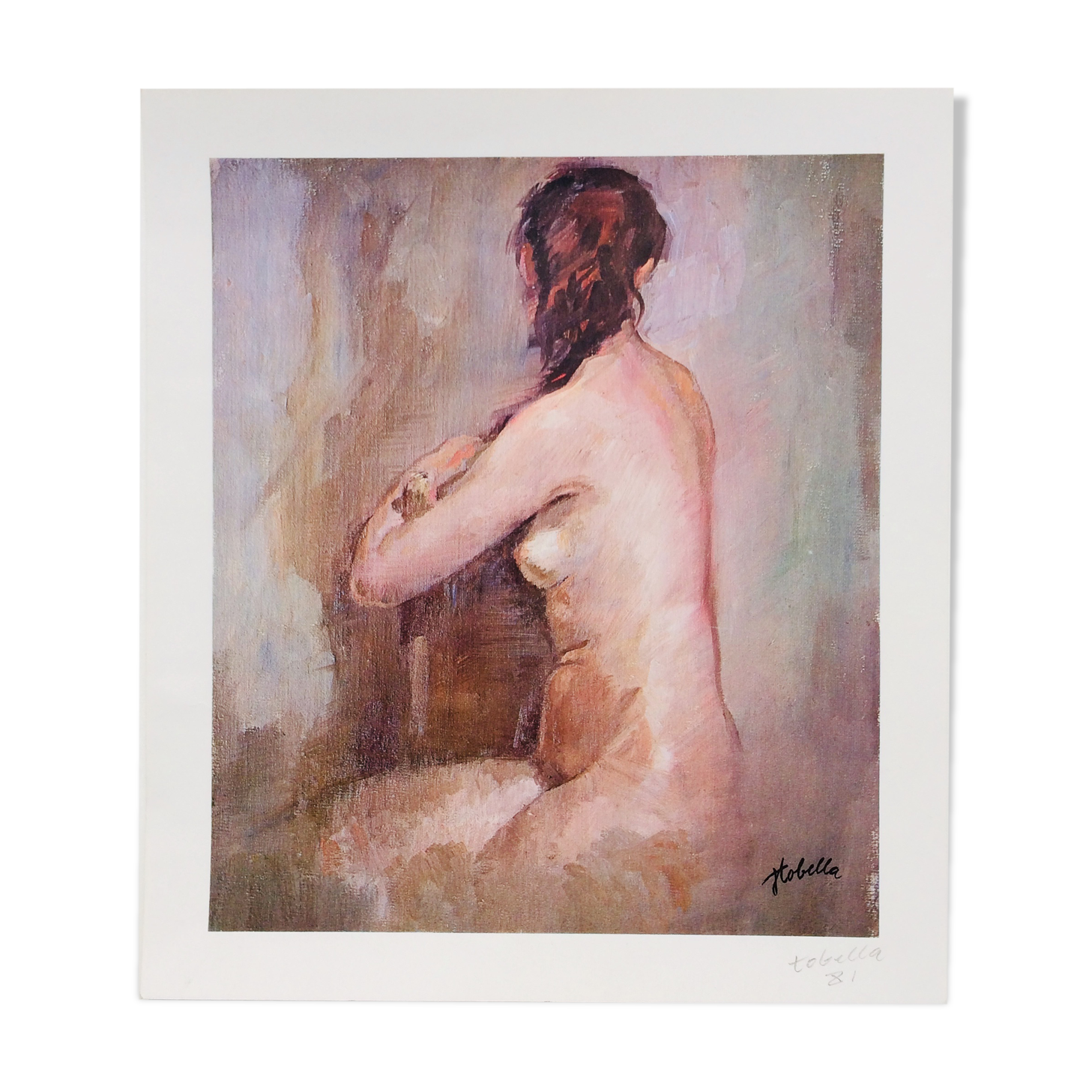 Tobella, "Seated Nude" signed screenprint