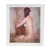 Tobella, "Seated Nude" signed screenprint