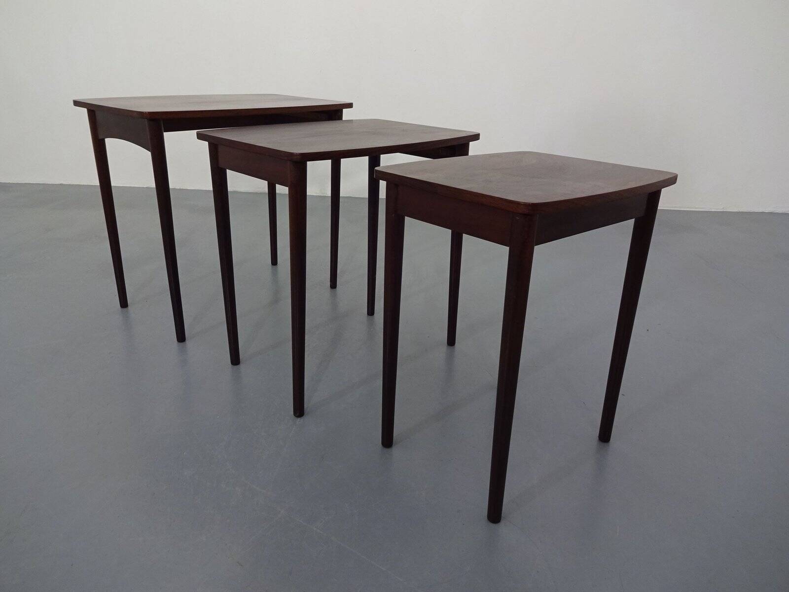 Danish Rosewood Nesting Tables, 1960s, Set of 3