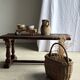 Large antique woven wicker basket with handle H45 L43 D25
