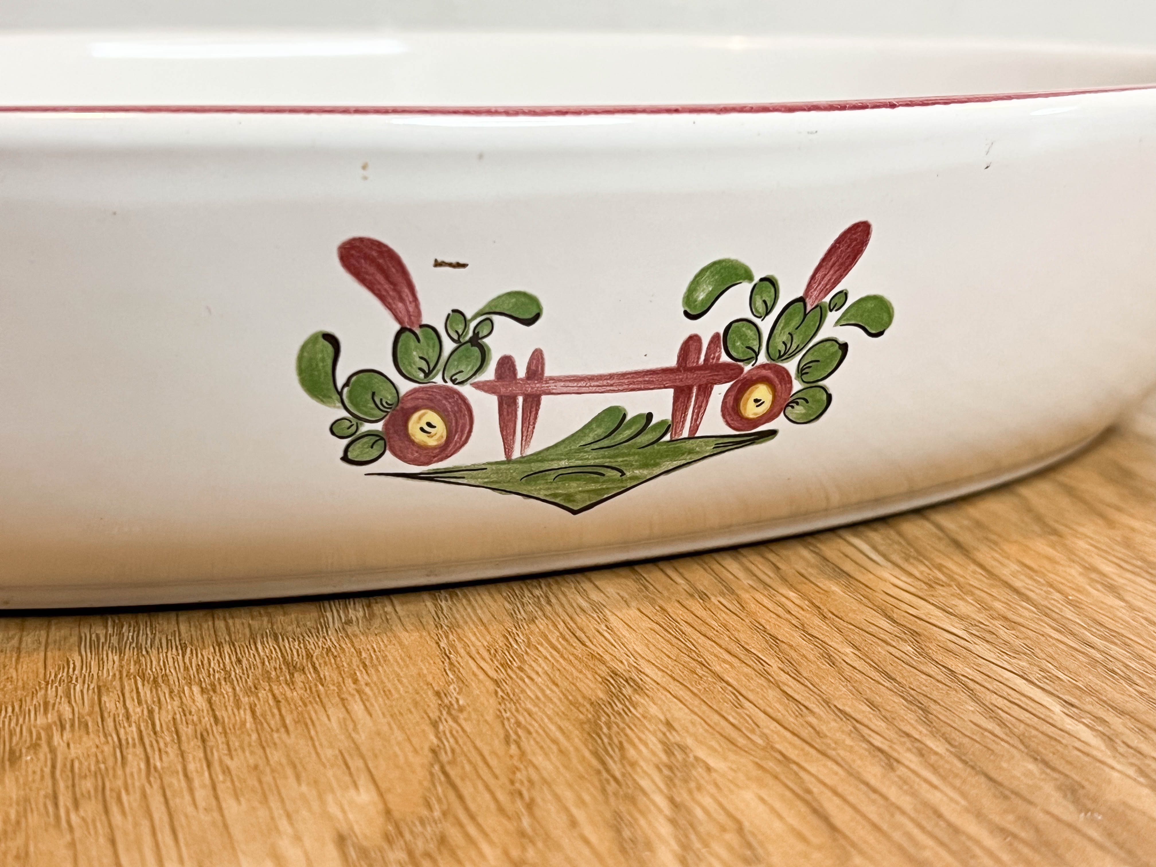 Plat en porcelaine décor coq