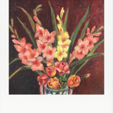 Oil on pink and glaïeuls