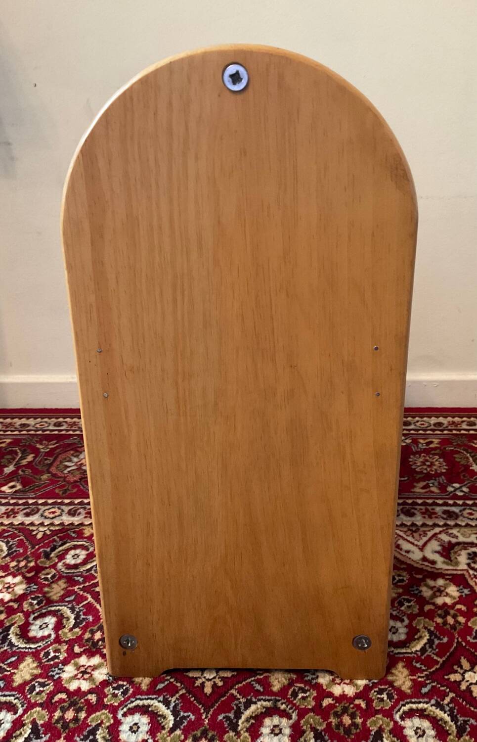 Vintage magazine rack in blond wood