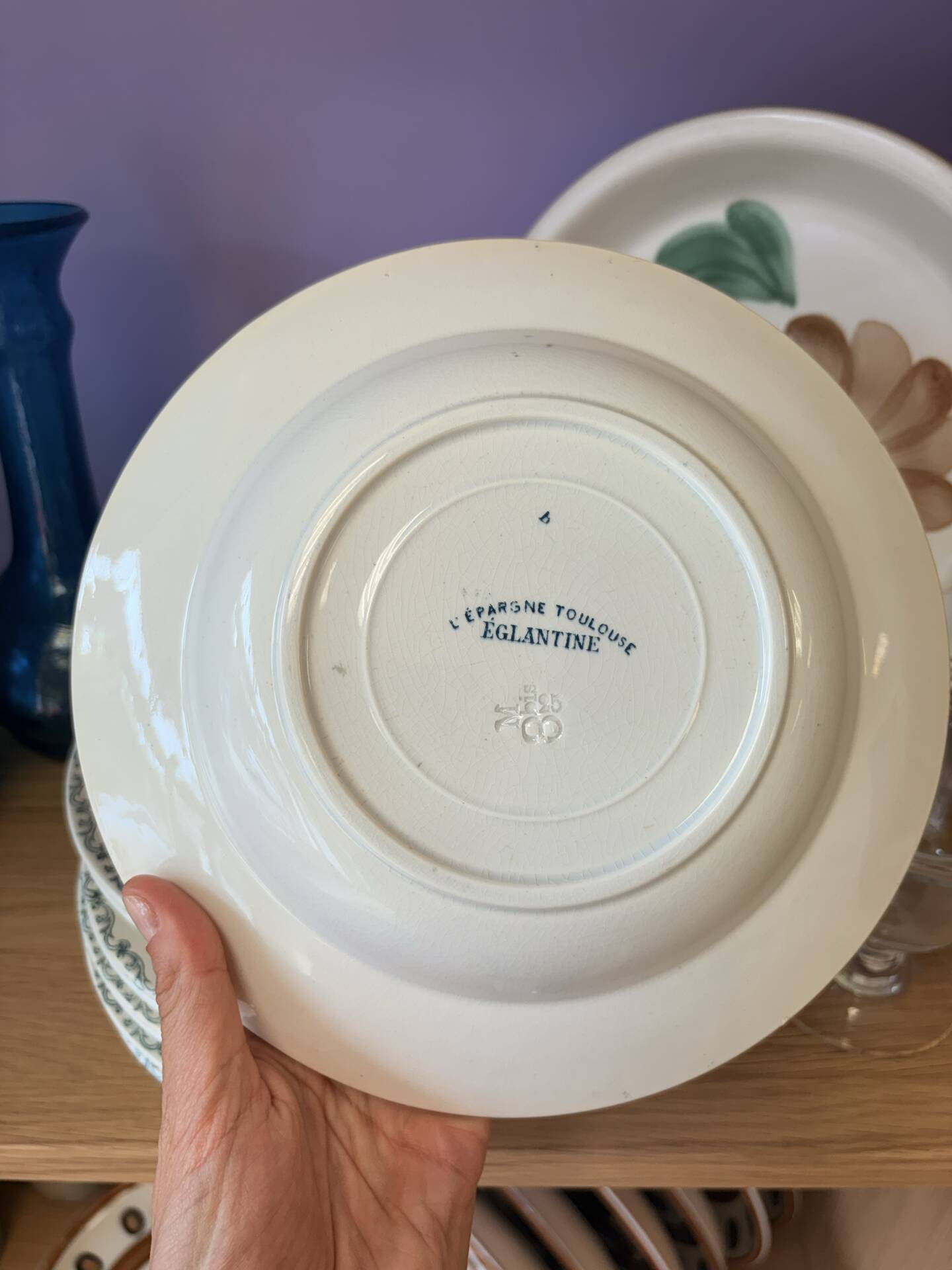 Lot de 10 assiettes vintage “Églantine” – L’Épargne Toulouse