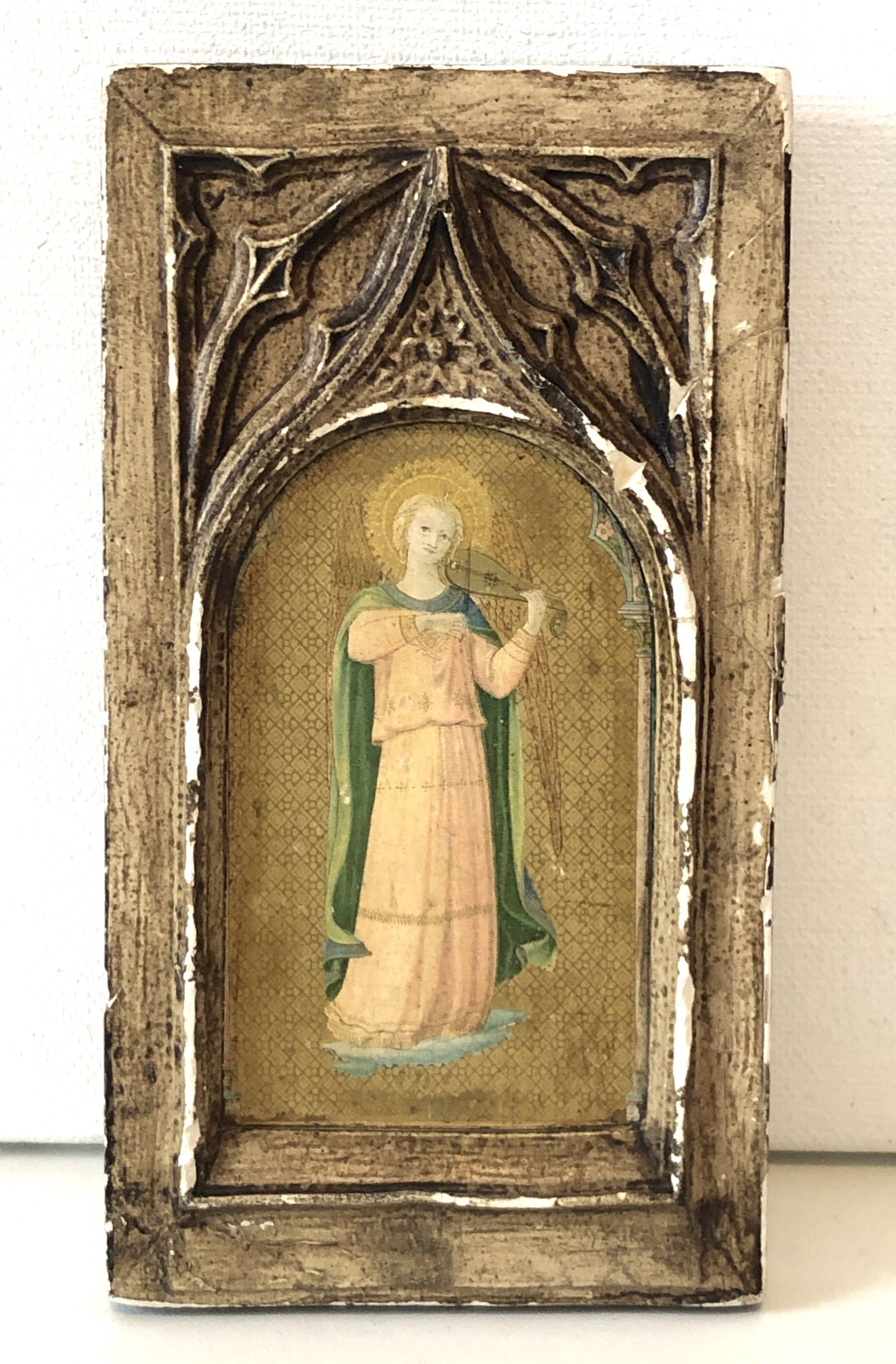 Italian icon gilded wood carved