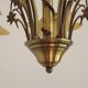 Vintage 5-light chandelier in metal with a bronze effect and flower-shaped lampshades, France.