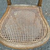 Art Deco lyre chair in solid caned wood