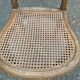 Art Deco lyre chair in solid caned wood