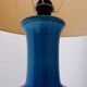 Turquoise ceramic table lamp - 1960s
