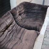 Togo in brown velvet by Michel Ducaroy for Ligne Roset 70s