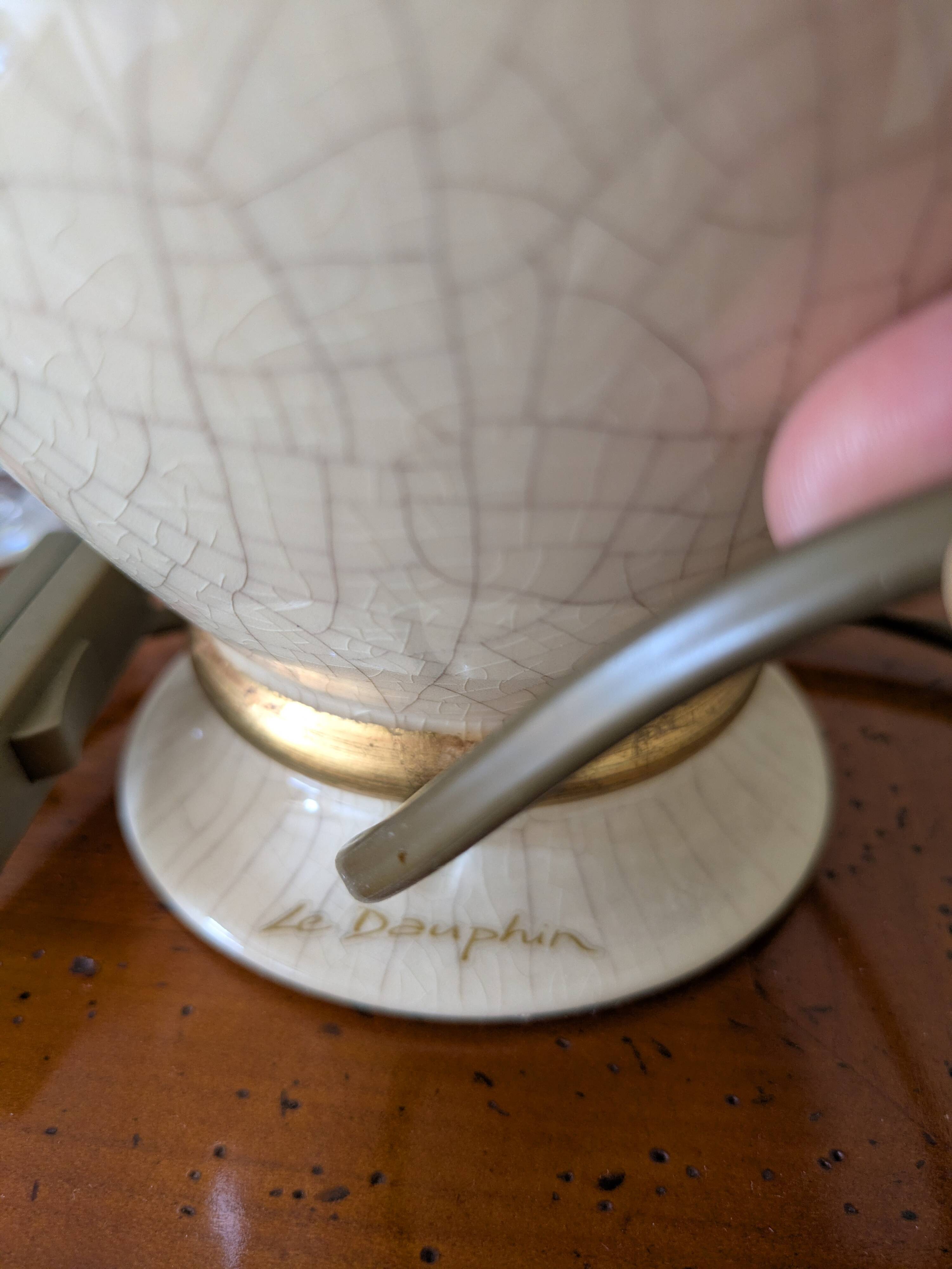 Set of 2 Crackled Ceramic Table Lamps with Gilding – Maison Le Dauphin