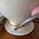 Set of 2 Crackled Ceramic Table Lamps with Gilding – Maison Le Dauphin