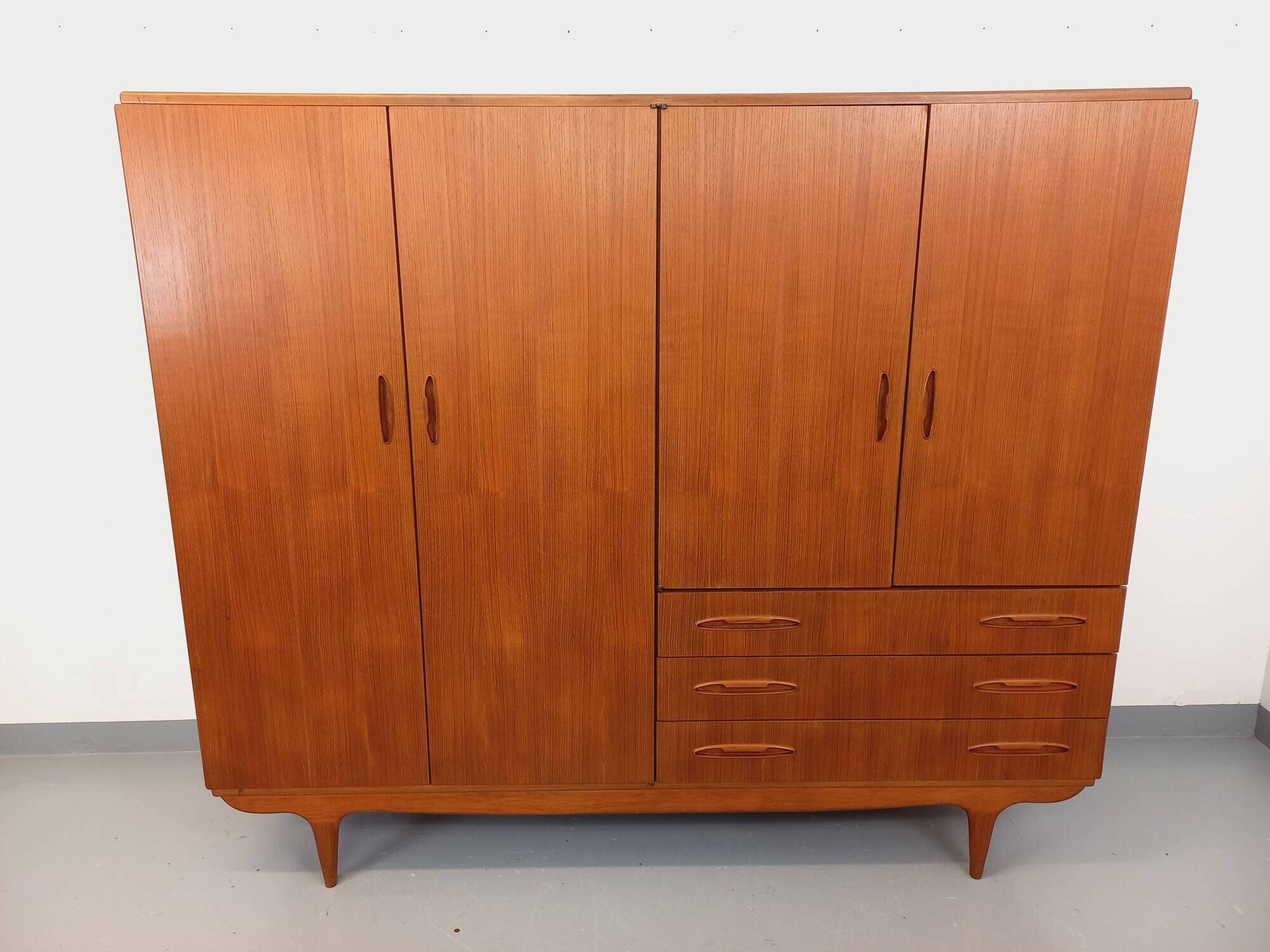 Vintage Scandinavian teak wardrobe from the 1960s.