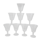 Set of 8 crystal wine glasses engraved 50s