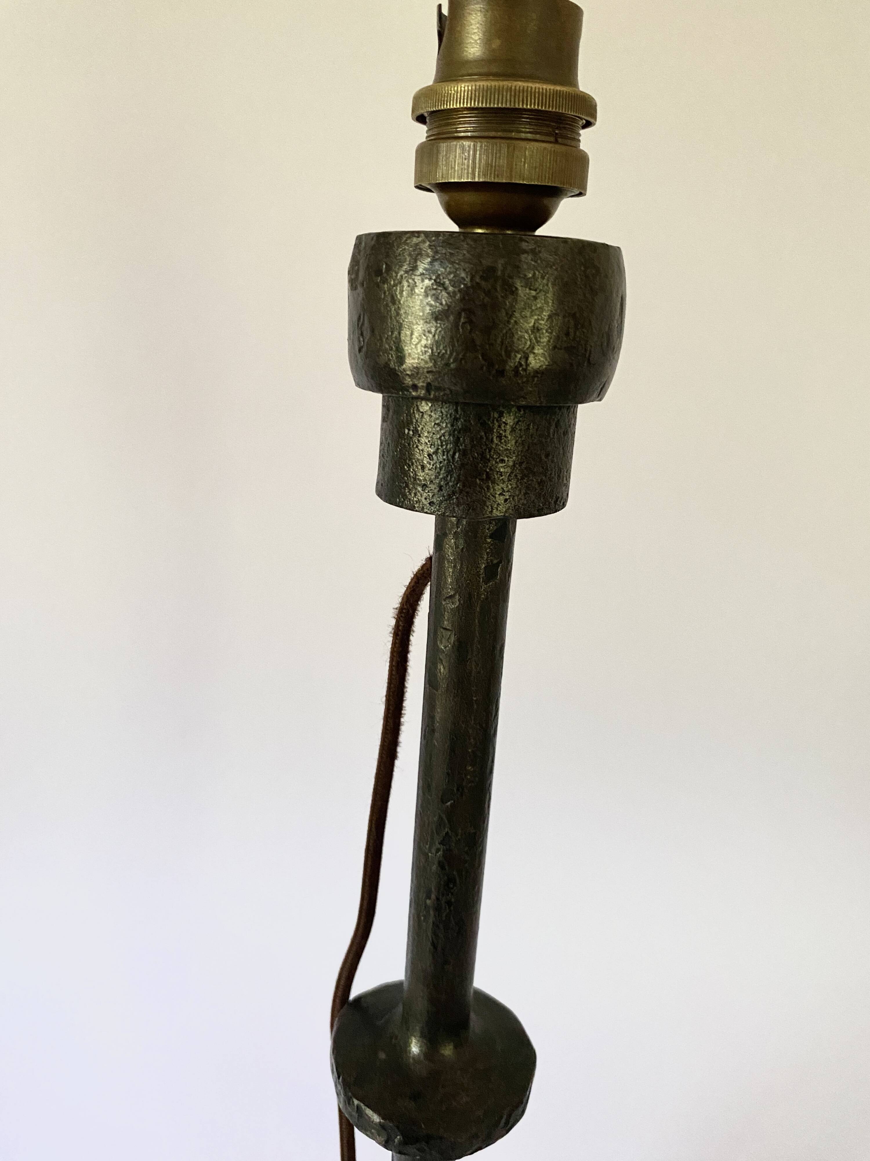 Brutalist wrought iron lamp base