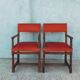 Paire de fauteuils rustiques en noyer