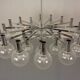 Large chromed spider Sputnik lamp with 24 hand-blown ice glass balls from Ott International, Germany, 1960s.