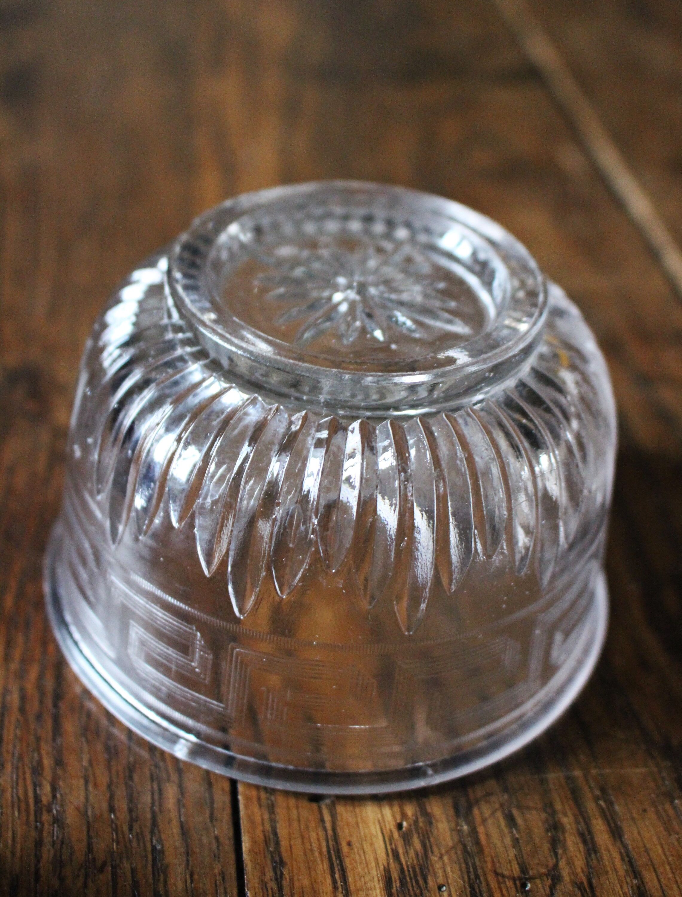 Bowl glass chiseled glass diversion