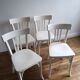 Set of 4 white wooden bistro chairs