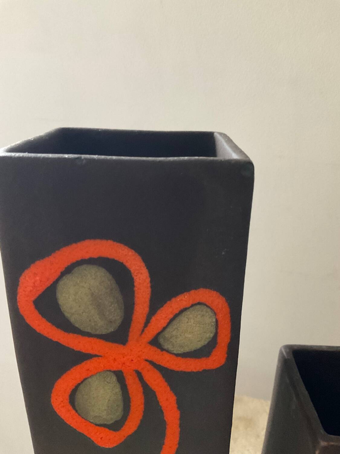 Duo of vintage ceramic vases