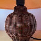 Woven wicker lamp