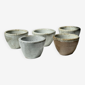 Set of 5 Indonesian ceramic handle coffee cups