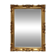 French Vintage square carved wooden gilded mirror in Baroque style
